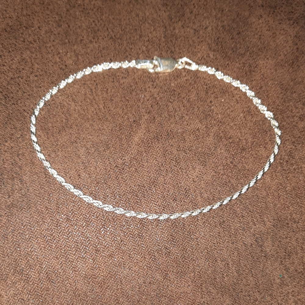 Italy Sterling silver vintage twist chain italy 925 bracelet lobster clasp